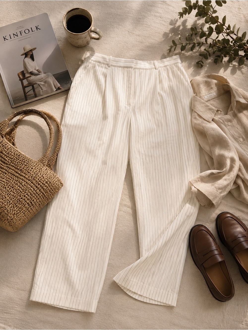 Abercrombie & Fitch Sloane White Pinstripe Dress Pants